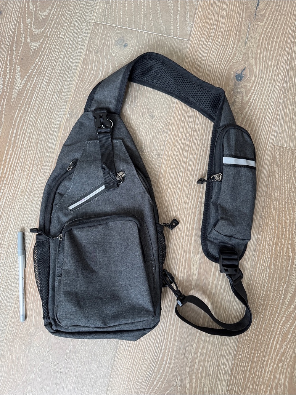 Men's Gray Sling Belt Bag — Everyday Compact Crossbody